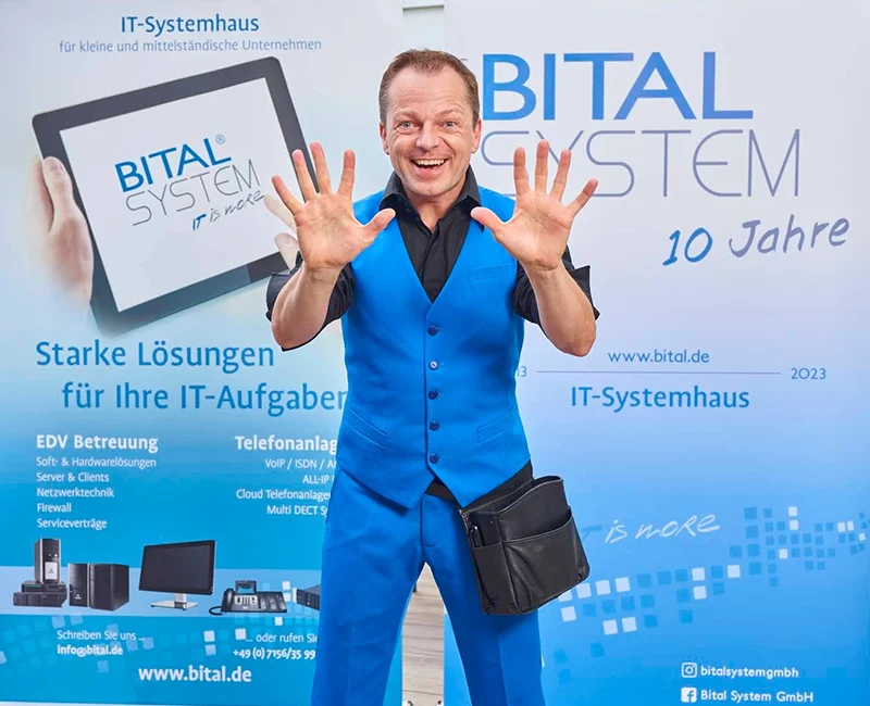 Showeinlage, Moderation, Stehempfang Anmiation, Messestand Betreuung