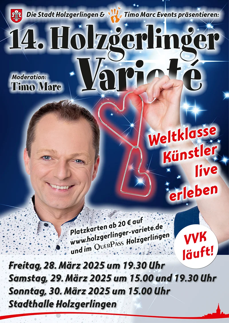 Varieté mit Timo Marc & weiteren Artisten Kulturveranstaltung & Abendfüllendes Programm organisieren